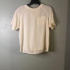 Laura & Jane Collection Womens Silk Blouse w/Pocket M Old Money Foundation Piece